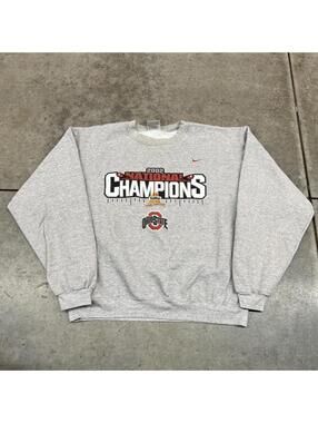 vintage ohio state university nike national champions grey collegiate crewneck